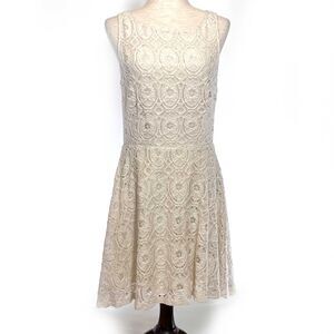 BB Dakota Cream Fit & Flare Sleeveless Dress Size 10